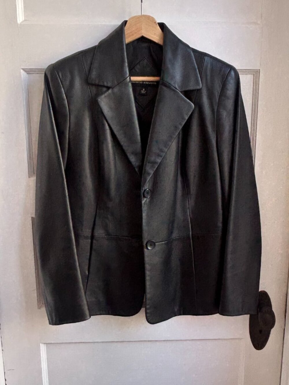 Vintage Black Leather Blazer